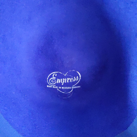 Vintage 1960s Empress Royal Blue Mod Fuzzy Fur Felt Wide Brim Floppy Hat - Picture 8 of 9